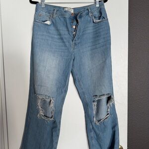 We The Free Blue Flare & Wide Leg Jeans